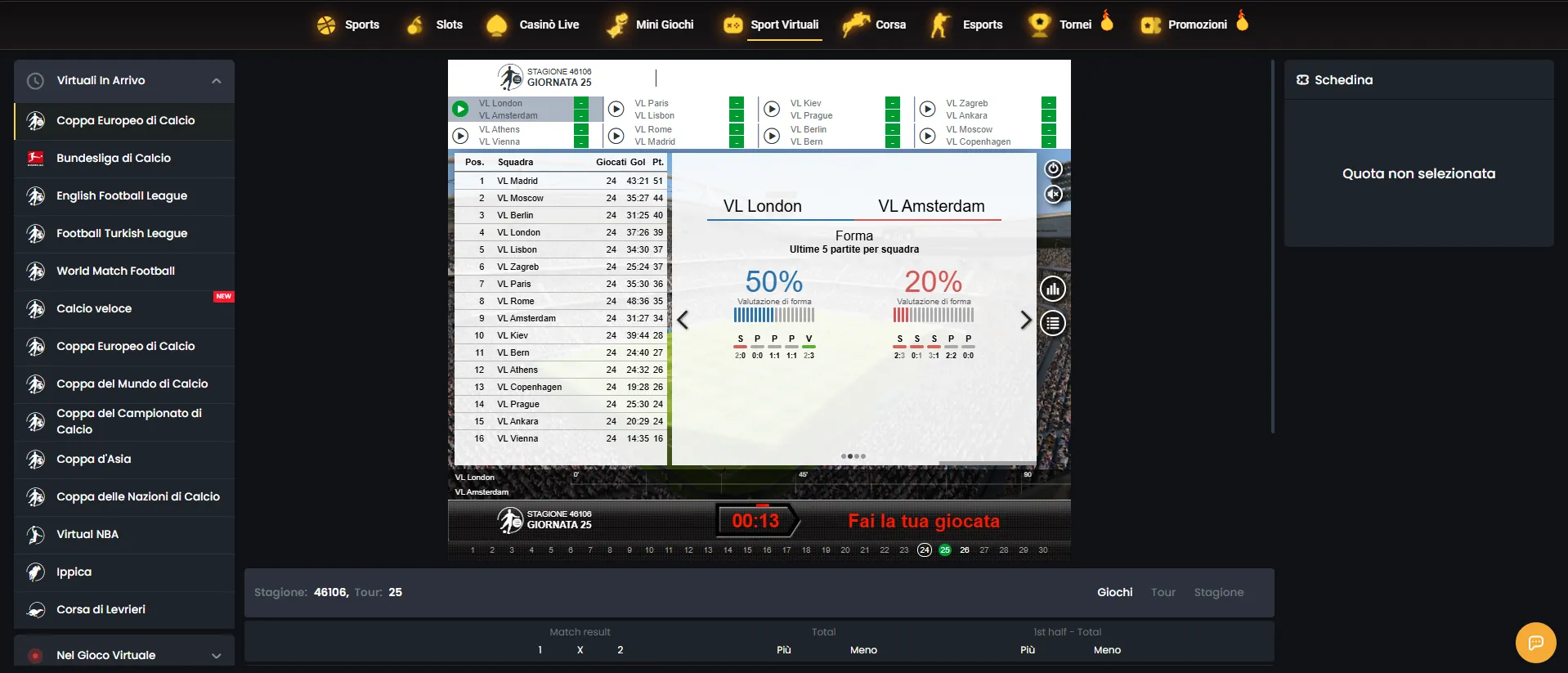 Sport virtuali di Donbet con calcio virtuale